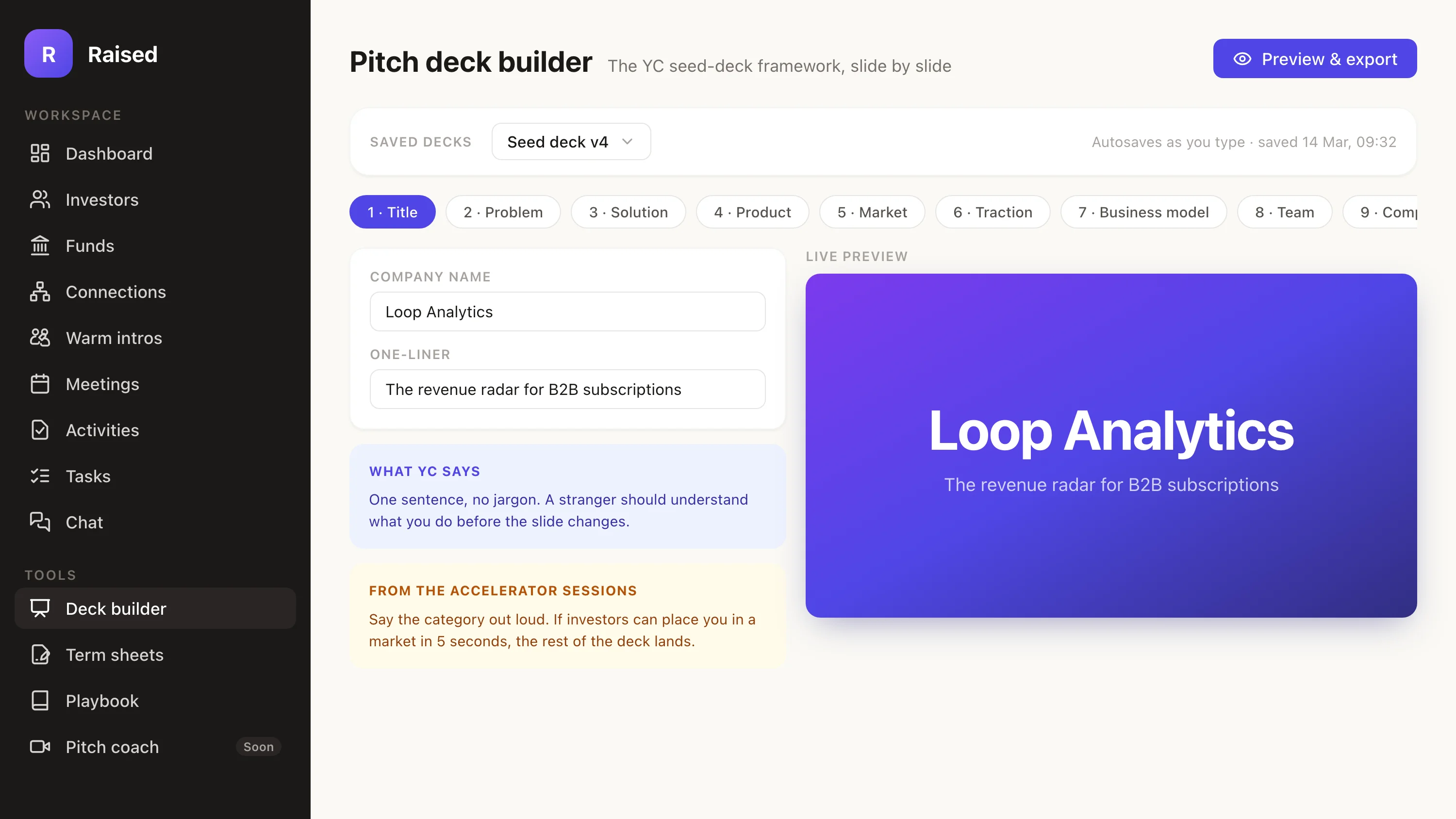 Documents in the Raised web app